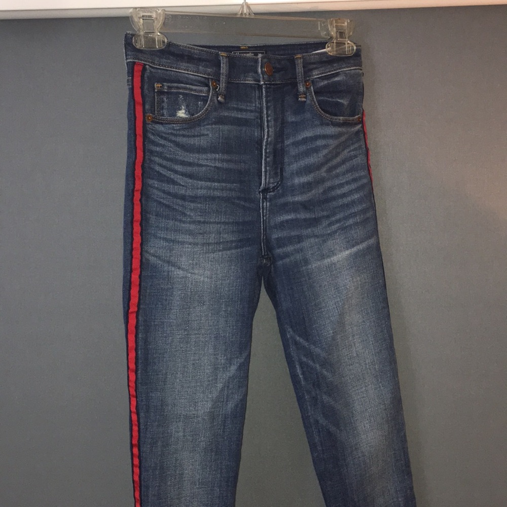 Side-stripe Medium Wash Jeans